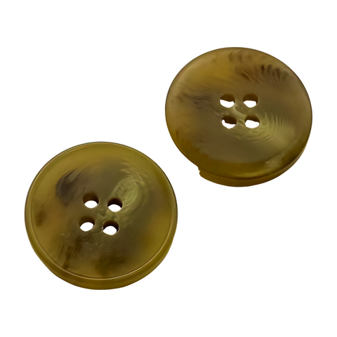 Beige-Braun Hornimitatknopf HI-124 mit 4-Loch als Mantel- und Jackenknopf