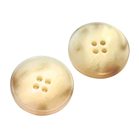 Beige Hornimitatknopf HI-124 mit 4-Loch als Mantel- und Jackenknopf
