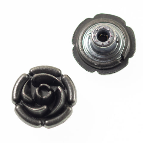 Jeans Knopf Rose NJ-33-altsilber