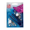 Verpackung Prym Jersey Druckknöpfe Ring 8 mm in Silber inklusive Werkzeug zur Verarbeitung