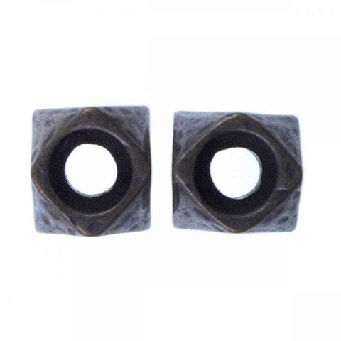 Würfel Kordelenden aus Metall Messing KOE-19ag