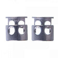 Kordelstopper 2-Loch Metall Silber KOST-21s