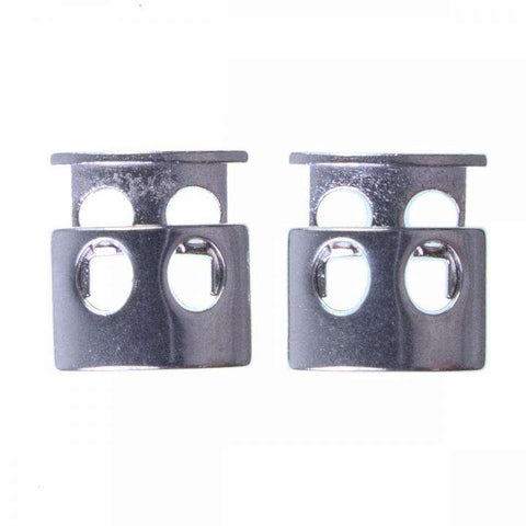 Kordelstopper 2-Loch Metall Silber KOST-21s