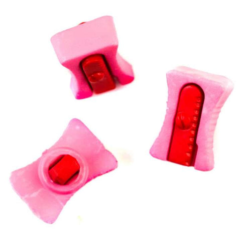 Kinderknopf mit anspitzermotiv in Rosa aus Kunststoff