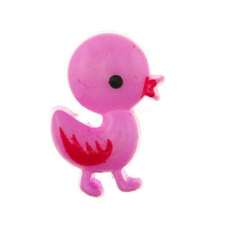 Kinderknopf mit entemotiv in Lila aus Kunststoff