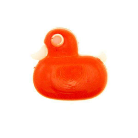 Kinderknopf mit entemotiv in Orange aus Kunststoff