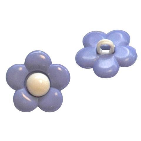 Kinderknopf mit blumemotiv in Lila aus Kunststoff