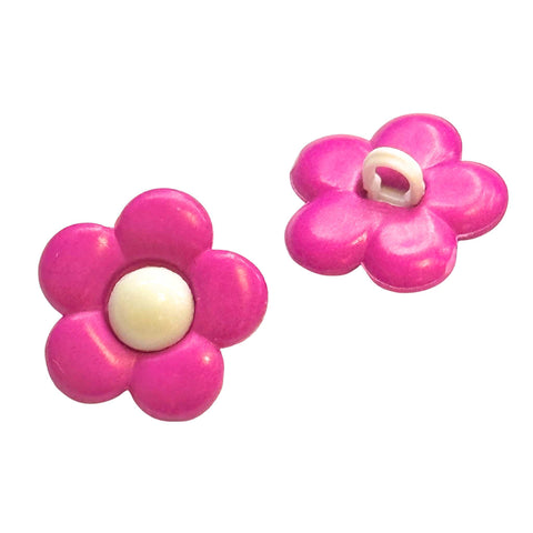 Kinderknopf mit blumemotiv aus Kunststoff