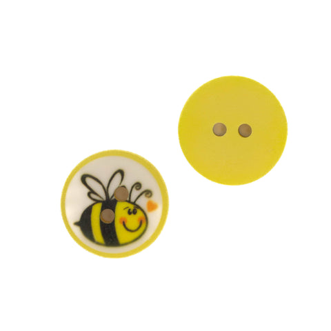 Kinderknopf mit bienemotiv aus Kunststoff