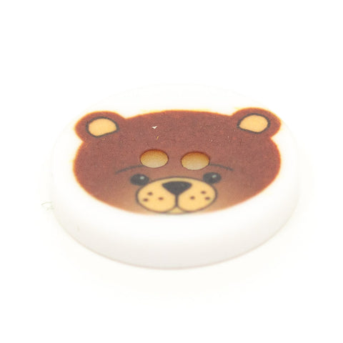 Kinderknopf mit bärmotiv aus Kunststoff