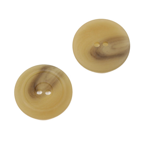 Beige Hornimitatknopf HI-80 mit 2-Loch als Blazer- und Sakkoknopf