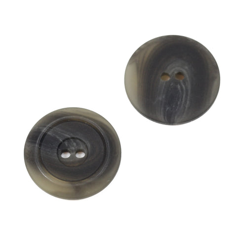 Grau Hornimitatknopf HI-80 mit 2-Loch als Blazer- und Sakkoknopf