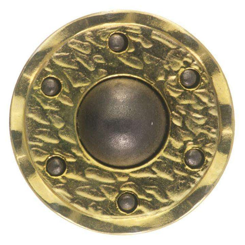 Metallknopf mit Trachtenoptik in Gold mit Öse-Befestigung in 15–23 mm