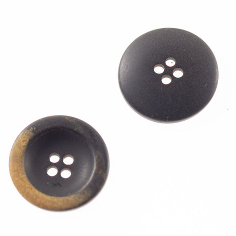 Schwarz-Topaz-Topaz Hornimitatknopf HI-39 mit 4-Loch als Mantelknopf