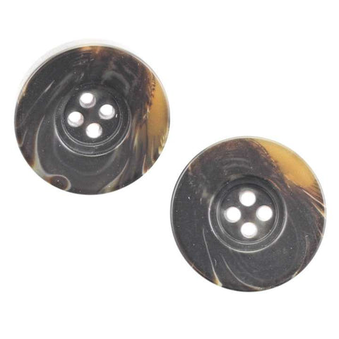 Braun Hornimitatknopf HI-11 mit 4-Loch als Blazer- und Sakkoknopf