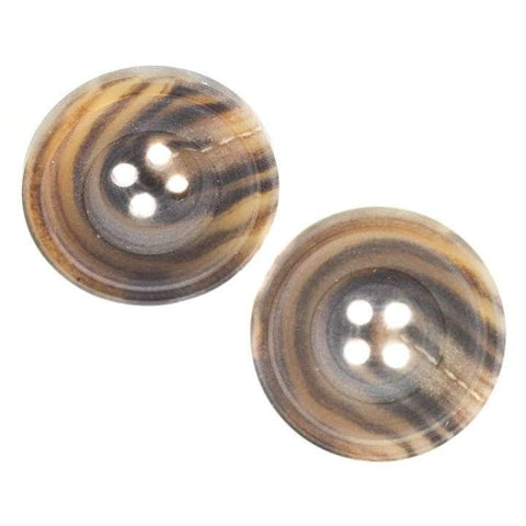 Braun Hornimitatknopf HI-19 mit 4-Loch als Blazer- und Sakkoknopf