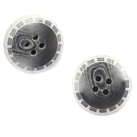 Grau Hornimitatknopf HI-26 mit 4-Loch als Blazer- und Sakkoknopf