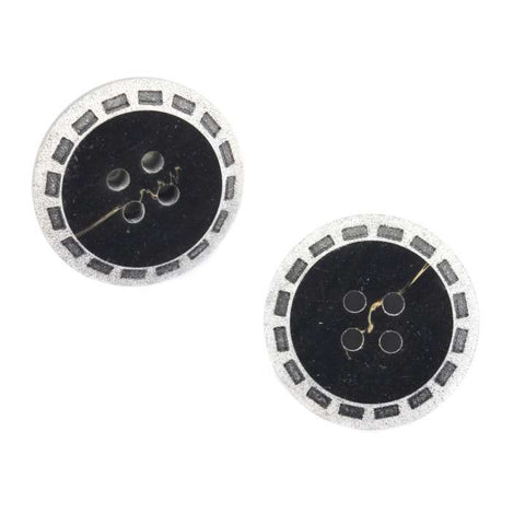 Schwarz Hornimitatknopf HI-26 mit 4-Loch als Blazer- und Sakkoknopf