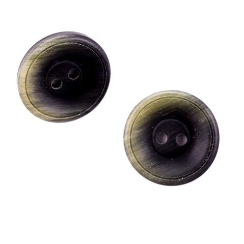 Schwarz Hornimitatknopf HI-34 mit 2-Loch als Hosenknopf
