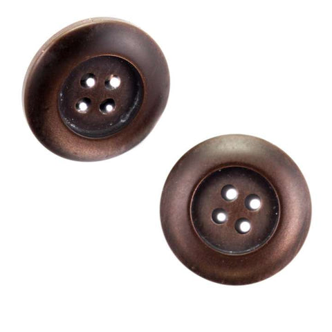 Braun Hornimitatknopf HI-41 mit 4-Loch als Hosenknopf