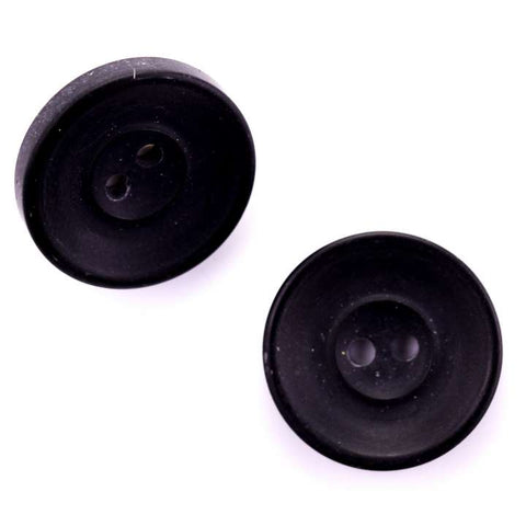 Schwarz Hornimitatknopf HI-42 mit 2-Loch als Hosenknopf