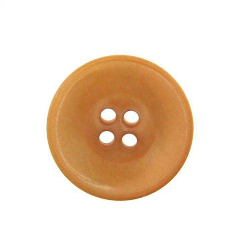 Orange Hornimitatknopf HI-3 mit 4-Loch als Hosenknopf