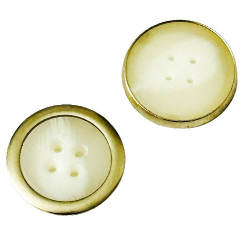 Creme-Gold Hornimitatknopf HI-4 mit 4-Loch als Trachten- und Lodenknopf