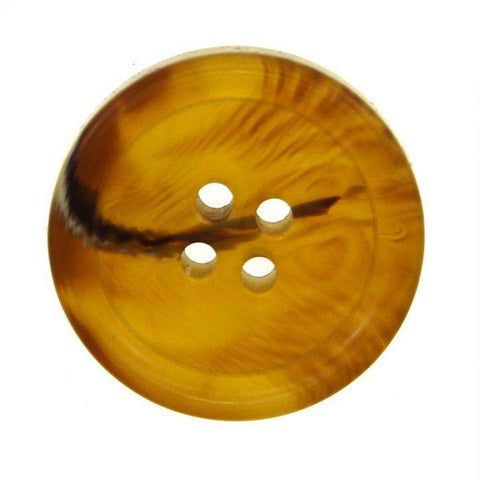 Bernstein Hornimitatknopf HI-6 mit 4-Loch als Blazer- und Sakkoknopf