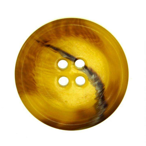Bernstein Hornimitatknopf HI-7 mit 4-Loch als Blazer- und Sakkoknopf
