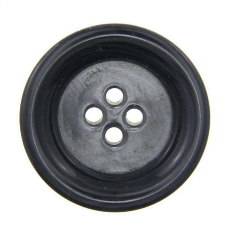 Grau Hornimitatknopf HI-7 mit 4-Loch als Blazer- und Sakkoknopf