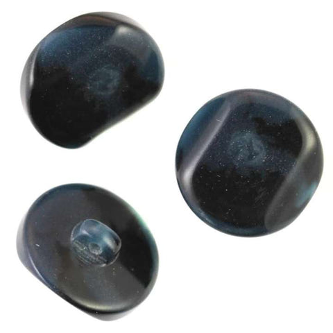 Blau Hornimitatknopf KM-51 mit Öse als Mantel- und Jackenknopf