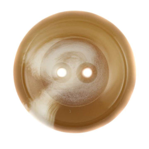 Beige Hornimitatknopf KM-65 mit 2-Loch als Mantel- und Jackenknopf