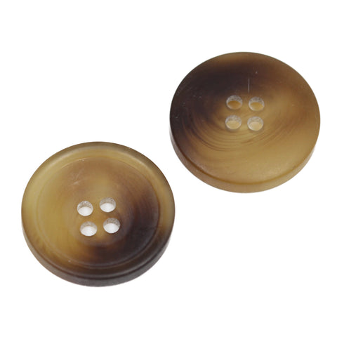 Braun Hornimitatknopf HI-86 mit 4-Loch als Blazer- und Sakkoknopf