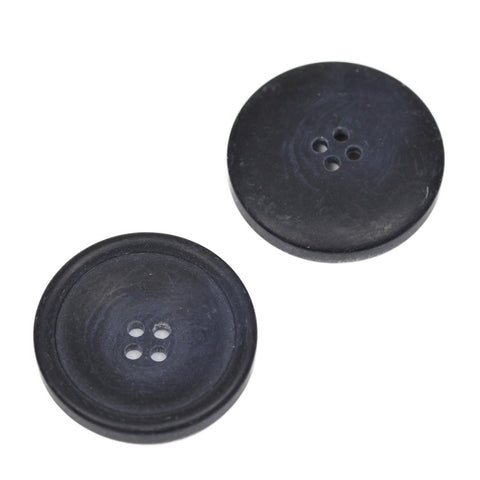 Dunkelblau Hornimitatknopf HI-87 mit 4-Loch als Blazer- und Sakkoknopf