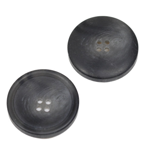 Anthrazit Hornimitatknopf HI-87 mit 4-Loch als Blazer- und Sakkoknopf