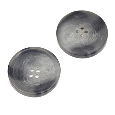 Grau Hornimitatknopf HI-87 mit 4-Loch als Blazer- und Sakkoknopf