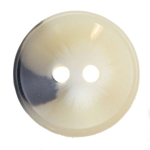 Creme-Natur Hornimitatknopf KM-89-B mit 2-Loch als Mantelknopf