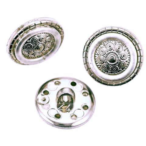 Ösen Knöpfe in Metalloptik Silbern mit Rand KSI-13s-lack