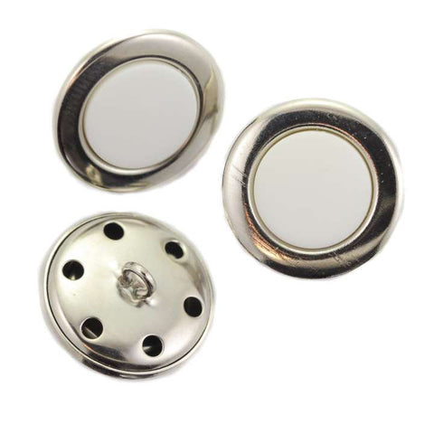 Ösen Knopf weiß-silber KSI-29