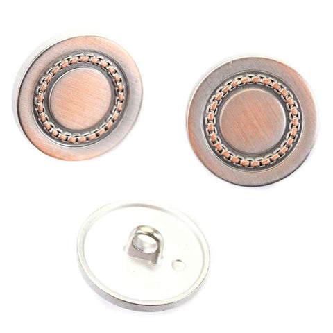 Metallknopf in Kupfer mit Öse-Befestigung in 18 mm