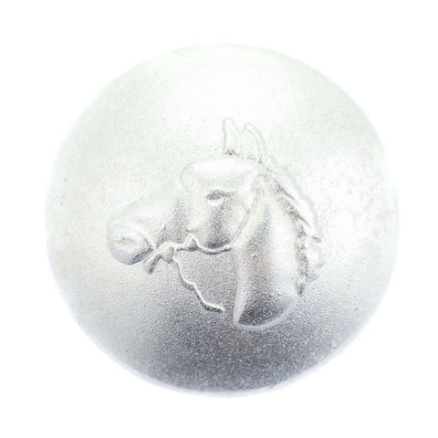 Metallknopf  Pferdekopf Motive in Silber mit Öse-Befestigung in 15–25 mm