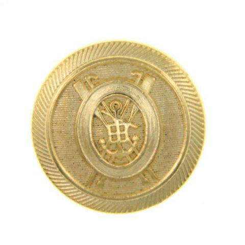 Metallknopf mit Wappenmotiv in Gold mit Öse-Befestigung in 18 mm