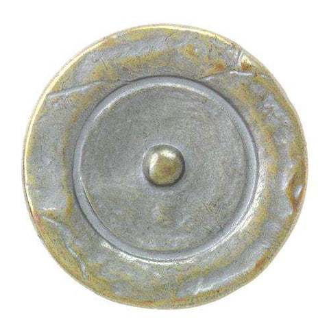 Metallknopf in Silber-Gold mit Öse-Befestigung in 23 mm