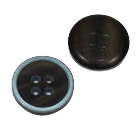 Anthrazit Hornimitatknopf HI-85 mit 4-Loch als Blazer- und Sakkoknopf