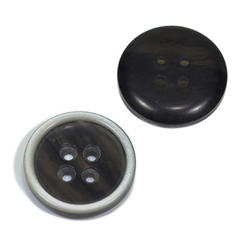Anthrazit Hornimitatknopf HI-85 mit 4-Loch als Blazer- und Sakkoknopf