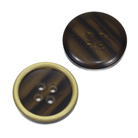 Braun Hornimitatknopf HI-85 mit 4-Loch als Blazer- und Sakkoknopf
