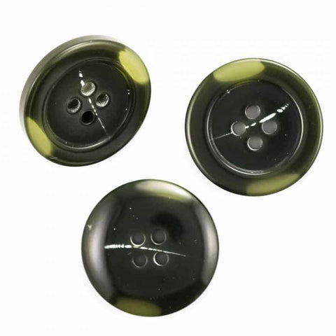 Oliv Hornimitatknopf HI-46 mit 4-Loch als Mantel- und Jackenknopf