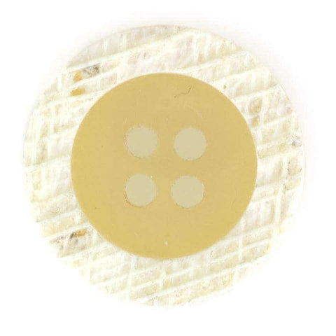 Creme/Natur Hornimitatknopf mit 4-Loch-Befestigung HK-32H