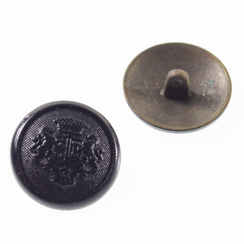 Metallknopf mit Wappenmotiv in Messing mit Öse-Befestigung in 15 mm