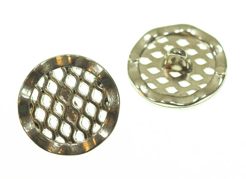 Metallknopf mit Muster in Silber mit Öse-Befestigung in 15–23 mm